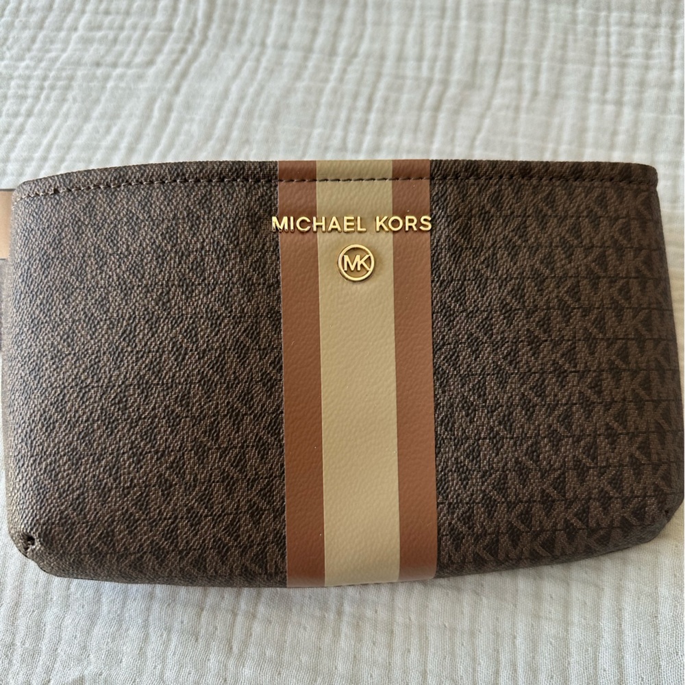 NEW AUTHENTIC Michael Kors brown logo adjustable belt bag
